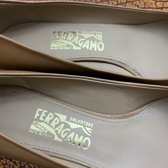 Salvatore Ferragamo Brown block heel Labskin leather Italy shoes 10 - Picture 10 of 13